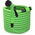 Yameem يميم Expandable Garden Hose 50FT with 7-Pattern Spray Gun, Lightweight Magic Hose Pipe for Easy Gardening, Watering, and Outdoor Use – Durable and Flexible Hose Reel for Home and Garden (GREEN)