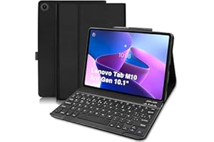 COEZFE Funda con Teclado para Lenovo Tab M10 3rd Gen 10.1 Pulgadas 2022, Español Ñ Teclado Magnético para Lenovo M10 3rd Gen 10.1”, Funda Teclado para Lenovo M10 3rd Gen (TB-328FU/TB-328XU), Negro
