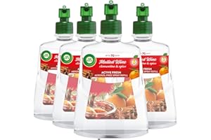 AIRWICK Air Wick Aerosol-Free Automatic Air Freshener Spray Refill, Mulled Wine, Pack 4 x 228ml, 24x7 Active Fresh Odour Neutraliser, Lasts Up to 280 Days, Air freshener For Home