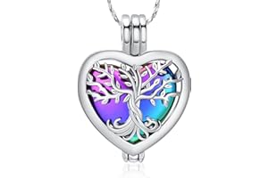 QGJNSGC Tree of Life Urn Necklaces for Ashes Heart Shape Cremation Jewelry Memorial Keepsake Jewelry Gifts for Women Men Memorial Lockets Ashes Holder for Pet