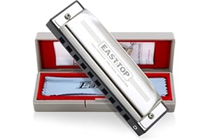 East top Armónica diatónica para adultos en C 20 tonos con estuche azul, Armónica diatónica de Blues en C, Armónica diatónica infantil para principiantes y estudiantes, como mejor regalo (T009-1)