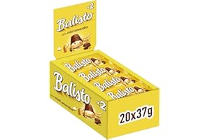 BALISTO - Barres chocolat et biscuit céréales, lait, miel et amandes - Grand format contenant 20 sachets de 37g - Préparez la rentrée - 740g
