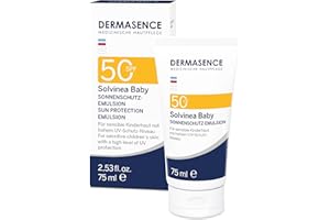 DERMASENCE Solvinea Baby SPF 50 da 75 ml, Crema Solare Bambini con protezione UV-A/B molto elevata, Protezione Solare 50 senza aloni, Protezione solare bambini con neurodermite