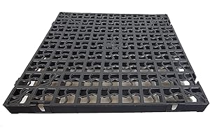 VISS VSL 4 x Black Heavy Duty Plastic Greenhouse Pavement Path Driveway Grass Grid (1 Square Metre)