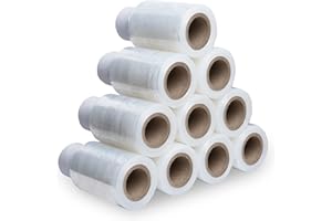 V1 Trade Mini pellicola elastica trasparente, 40 rotoli di pellicola estensibile, pellicola avvolgente, 150 metri di lunghezza e 10 cm di larghezza, materiale da imballaggio, pellicola per mobili