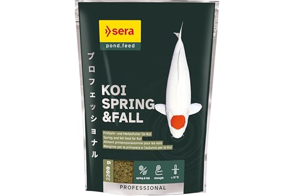 sera Koi Professional Spring & Fall 2,2 KG | | Aliment pour Les koïs, Lorsque Les températures sont inférieures à 17°c | pellets flottants 2.200 g