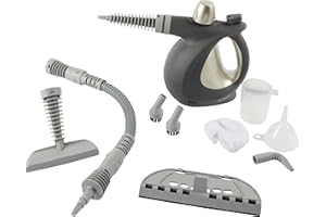 Beldray BEL0701TT Titanium 10 in 1 Steam Cleaner – Chemical-Free Multi Surface Cleaner, 250ml Water Tank, Accessory Head Kit Included With Measuring Jug & Funnel, Window Cleaner, 4m Power Cord, 1000W