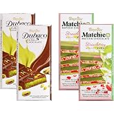 Beyoğlu Dubaco Dubai Style Kakaolu ve Fıstık Kremalı &Ccedil;ikolata, Matchico Matcha &Ccedil;ikolata &Ccedil;ilekli, 95gr, 4'l&uuml; Set