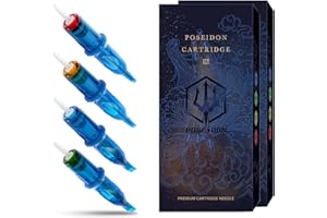 UPTATSUPPLY POSEIDON V3 Tattoo Cartridge Needles 30Pcs with Membrane Safety Cartridges Disposable Tattoo Needle for Tattoo Artists Round Liner (1003RL)
