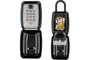 BEETRO Key Lock Box for Outside 12 Digit Push Button Lockbox, Large Capacity, Weatherproof and Durable, Hanging Key Safe Lock Box for Home, Office and Airbnb