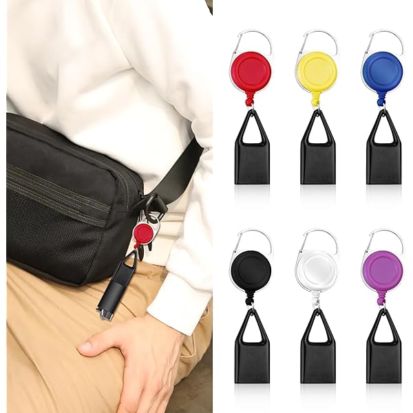 Porta Accendino Retrattile - 3 Pezzi Con Cavo Da 65 Cm | Per Cintura, Zaino E Viaggi - Foto 10