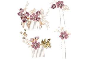 Toyvian Peine para el Cabello Nupcial - Accesorios para el Cabello de Diamantes de imitación con Clip para el Peine de la Boda para la Dama de Honor de la Novia (púrpura)