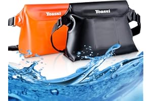 Yoassi 2 Pack Borsa Impermeabile Custodia Impermeabile Smartphone Marsupio Impermeabile Mare Universale con Cintura Regolabile Chiusura a 3 Zip Super Protezione per Sport Pesca Vela Nuoto Campeggio