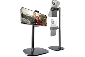 COOPER ChatStand, Support Telephone pour Bureau Réglable, Support iPhone Bureau, Trepied iPhone Filmer, Trépied Téléphone Table, Porte Telephone Pour Samsung et Smartphones Android - Noir Nuit