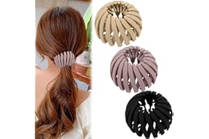 ASYKNM 3 fermagli per capelli da donna, vintage, a nido d'uccello, clip per capelli, grandi, pinza per capelli, accessori per capelli, per ragazze e donne, tinta unita