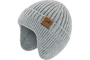 SEYUFN Bonnet Enfant Garcon Hiver Bonnet Bebe Fille Dinosaure Tricot Chapeau Bebe Garcon Large Protection des Oreilles