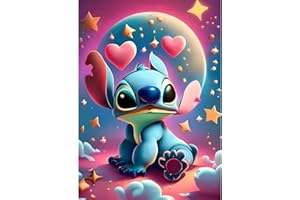 DPHERO Stitch Bricolage Diamond Painting, 5D DIY Dessin Animé Diamant Painting Kit Complet, Anime Peinture Diamant Artisanat Strass Painting pour Adultes Enfants, Décoration Intérieur 30x40cm