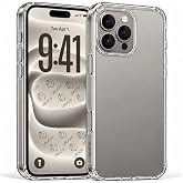 URUCHI Şeffaf Kılıf, iPhone 15 Pro Max ile Uyumlu, Darbelere Dayanıklı Sert PC Arka Y&uuml;zey, Kaymaz Tutuş, Kamera Korumalı, İnc