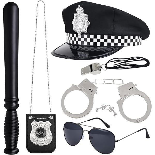 Polizei-Kostüm-Set Für Kinder, 2-teilig – Mit Abzeichen, Handschellen (Metallimitat), Perfekt Für Rollenspiel & Halloween