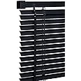 My Home Store PVC window Venetian Blind Blinds Easy Fit Trimmable Fittings Window Treatment Shutter Twist Open Close (Black-PVC, 75cm wide (29.5") x 213cm Drop)