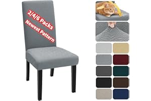 XINEAGE Fundas para Sillas Pack de 4 Fundas sillas Comedor Fundas elásticas, Funda Protectora extraíble para Muebles de Comedor, Hotel, Cocina (Gris Claro)
