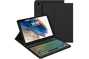 GOOJODOQ Tastiera Custodia per Samsung Galaxy Tab A8 10.5" 2022, Layout Italiano Tastiera retroilluminata Bluetooth staccabile e custodia protettiva per Tab A8 10.5 pollice SM-X200/X205/X207, Nero