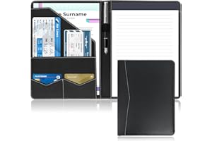 NEWYES Professional Portfolio, A4 Document Folder, Water-Repellent & Faux Leather Folder, Gift for Men & Women, Perfect for Business Trips or Teachers, Black