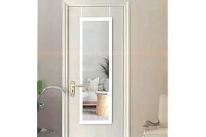 REFLEX SALES AND MARKETING LTD Reflex Sales 129 x 37.5 cm Overdoor Mirror, Full Length, for Bathroom/Bedroom/Wardrobe (White)