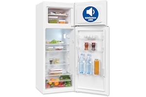 Exquisit Kühl-Gefrierkombination, Kühlschrank mit Gefrierfach, 206 Liter, 4-Sterne-Gefrierfach, 55 cm Breit, Freistehend, KGC5270-45-040E weiss