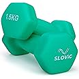Slovic Dumbbell Set [1.5 Kg Each] | Neoprene Dumbbells Set for Home Gym | Gym Dumbbells Set for Home Workout | Gym Equipment for Home Workout | Anti-Skied Iron Dumbell | Dumbbells for Women [Mint]