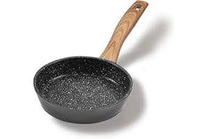 ‎STONELINE STONELINE Back to Nature Bratpfanne, 14 cm, antihaftbeschichtete Pfanne mit echten Steinpartikeln, alle Herdarten inkl. Induktion, fettfreies Braten