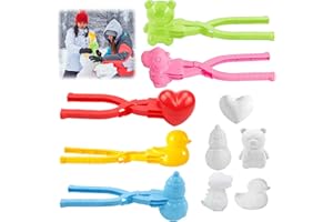 CAPGOOST Formine per palla di neve, 5 pezzi, clip per palla di neve, pinza per palla di neve, clip per palla di neve, molte forme di neve, giocattolo per bambini, inverno e all'aperto, giocattolo da neve (C)
