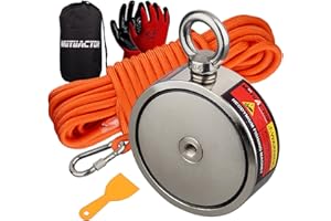 MUTUACTOR Podwójne strony kombinowane 1000 kg pionowy magnes neodymowy siła wędkarska magnes ze śrubami oczkowymi, Znajdź moc skarbu w rzece