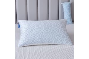 Flanhorest Kühlkissen für heiße Schläfer - Kingsize-Kissen fest - geschredderte Memory-Schaumstoffkissen - Seitenschläferkissen für Erwachsene mit zusätzlicher Füllung