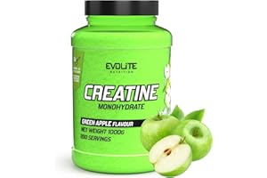 ‎EVOLITE NUTRITION Evolite Nutrition Creatin Monohydrat 1000g - Flavour Kreatin Pulver - Creatine Monohydrate Pulver wie Pre Workout Booster - Kreatin Monohydrat - Geschmackspulver ohne Kalorien mit Taurin