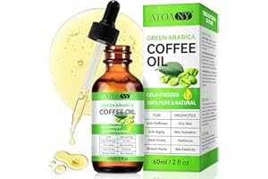 ABODIUSS Kaffeeöl Gegen Falten - 100% Rein und Natürlich Grünes Arabica-Kaffeeöl für Gesicht Körper Haare | Kaffeeöl Gesicht Anti-Puffiness & Firm Skin | Kaffeeöl Hautpflege Kaltgepresst & Vegan - 60ml