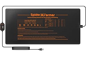 Spider Farmer Heizmatte Pflanzen, Wärmematte Set mit Thermostatregler für Sämling Germination und Haustier Heizkissen Zimmergewächshaus Heizmatten Amphibien Pet Mat Wärmer Bett Matte 122x52CM, 108W