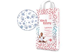 Kim & Kimmy Eco Nappy Pants Size 4 (9-14 kg) 44 Disposable Nappy Pants - 12 Hour Leak Protection, No Rashes, Hypoallergenic, Ultra-Soft & Highly Absorbent - Good Vibes