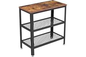 ‎VASAGLE VASAGLE stolik boczny, stół konsolowy, 2 półki z siatki, do przedpokoju, salonu, sypialni, biura, oszczędności miejsca, łatwy montaż, styl przemysłowy, rustykalny brąz LET33BX
