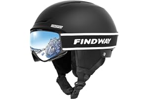 Findway Kit Casco Sci con Maschera Sci, Casco Snowboard con Occhiali Sci per Uomini Donne e Giovani UV400 Proteczione Set di Casco per Sport Invernali