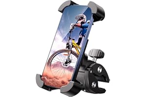 Giftorld Uniwersalny uchwyt na telefon rowerowy, uchwyt na telefon motocyklowy – wytrzymały i bezpieczny, obsługa jedną ręką, obracanie o 360°, blokada bezpieczeństwa, kompatybilny ze wszystkimi
