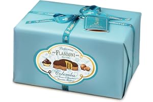FLAMIGNI Colomba de Pascua Rellena con Crema de Gianduia 950 g, Pastel Artesano, Masa Suave y Delicada, Cubierta de Chocolate Negro y Avellanas, Sin Caramelos ni Almendras, Made in Italy