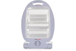 STAYWARM 800w 2 Bar Quartz Heater with 2 Heat Settings / Safety Tip-over Switch / Wide Angle Heat Reflector / Carry Handle - F2102GR - Grey