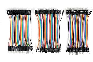 Jumper Wires,Yakomon 120pcs Dupont Wire Breadboard Jumper Wires Female to Female/Male to Female/Male to Male,Multicolored Jumper Cables Kit for DIY (3 * 10cm MF/MM/FF)