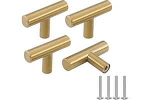 Drenky Gałki meblowe, 4 sztuki złoty gałki do szafek ze stali nierdzewnej ze śrubami Vintage Uchwyty do szuflad, komód, mebli, kuchni, dekoracji wnętrz