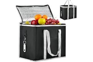 MVQPER Freezer Cool Bag Foldable, 30L Cooler Bag,Large Thermal Food Delivery Bag,Insulated Picnic Lunch Bag,Cooling Bag for Camping BBQ Shopping Fishing Family Outdoor Activities