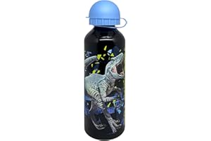 Julian Ross Dinosaurio Velociraptor Botella de Aluminio, 500 Mililitros, Niño, Resistente, Libre de BPA, Botella de Agua Escolar con Pico Retráctil