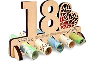 JIASHA Drewniany prezent pieniężny na 18. urodziny, 18. Kreatywny prezent pieniężny na rocznicę, 18. urodziny prezent pieniężny dla dziewczynki, chłopca, prezent na 18 urodziny, drewniane prezenty dla