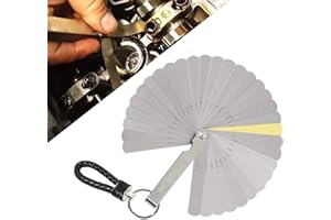 BAOSROY Fühlerlehre,Fühlerlehre Edelstahl,Ventillehre,Ventillehre Edelstahl,Abstandslehre,Abstandslehre Fühlerlehre,Dual Marked Metrisch und Imperial Gap Messwerkzeug,mit 1 Schlüsselanhänger Geflochten