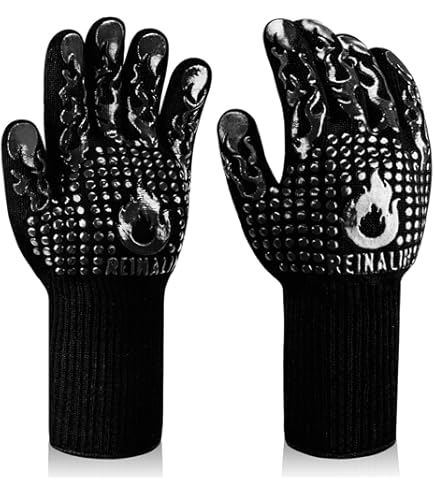 Guanti Da Forno Rapicca Resistenti Al Calore - Per Barbecue E Cucina, Lunghezza 35.5cm, Nero - Foto 9
